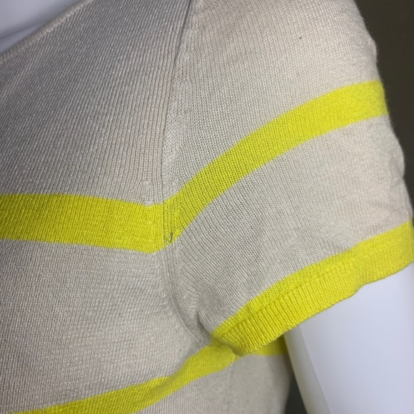 Ann Taylor LOFT yellow striped peplum knit top - Picture 8 of 9